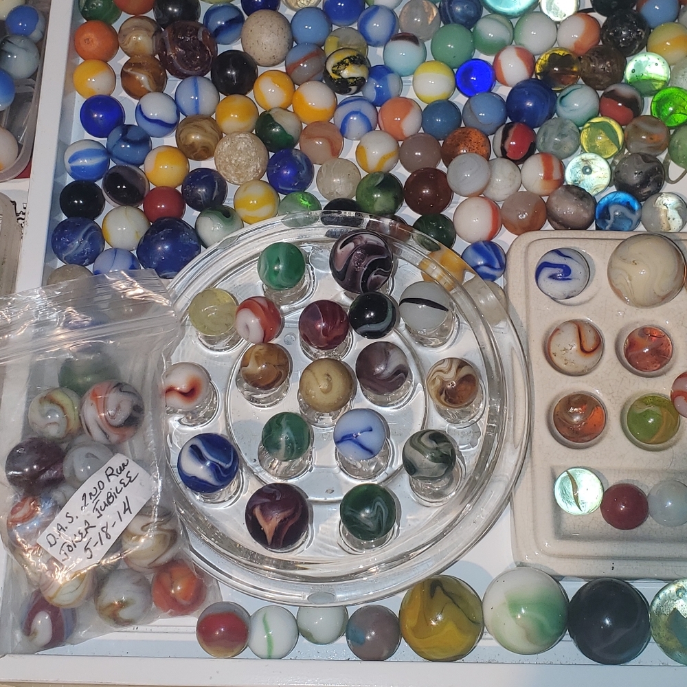 HUGE MARBLES COLLECTION 34LBs GERMAN CAC AKRO PELTIER JABO MARBLE KING DISPLAYS - Picture 5 of 16